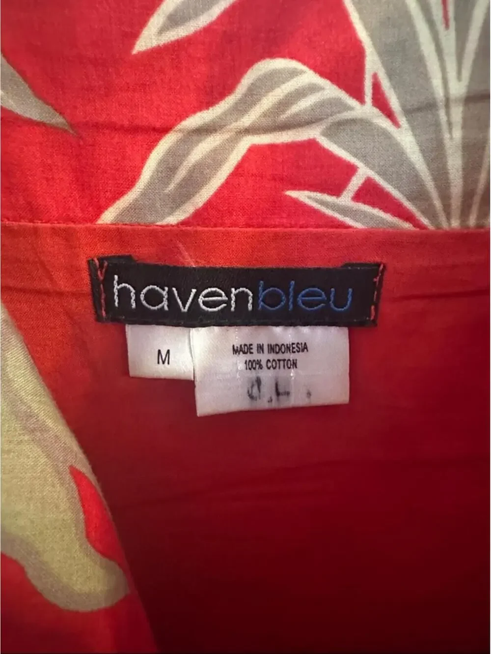 Haven Bleu Red Tropical Print Slip Dress Vintage Y2K Size M - Picture 2 of 6
